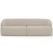Sofá 4 Lugares Curvo Orgânico com 02 Poltronas Para Sala Living 280cm Barolo L06 Linho Bege Escuro - Lyam Decor