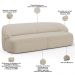 Sofá 4 Lugares Curvo Orgânico com 02 Poltronas Para Sala Living 280cm Barolo L06 Linho Bege Escuro - Lyam Decor
