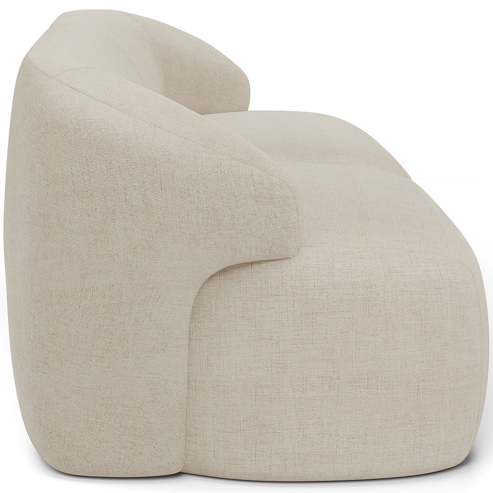 Sofá 4 Lugares Curvo Orgânico com 02 Poltronas Para Sala Living 280cm Barolo L06 Linho Bege Escuro - Lyam Decor