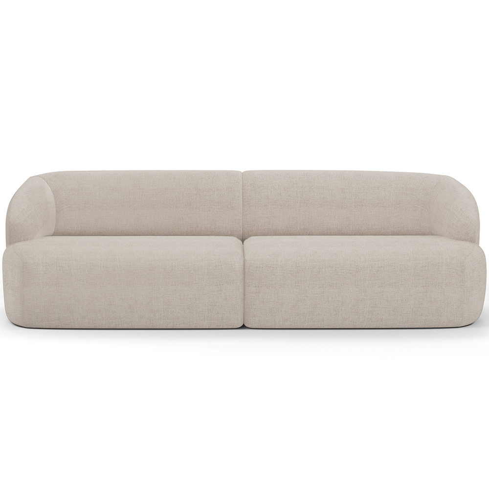 Sofá 4 Lugares Curvo Orgânico com 02 Poltronas Para Sala Living 280cm Barolo L06 Linho Bege TC1-102 - Lyam Decor