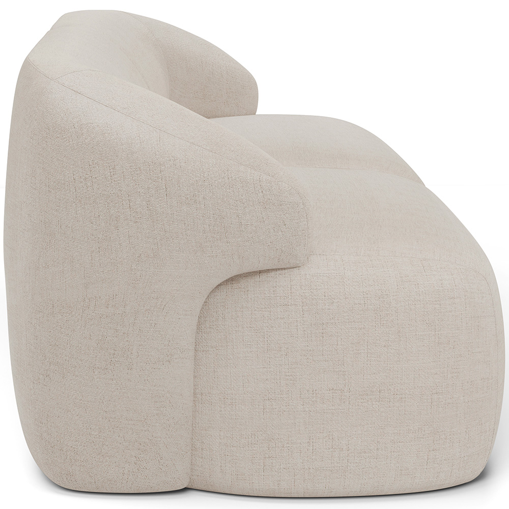 Sofá 4 Lugares Curvo Orgânico com 02 Poltronas Para Sala Living 280cm Barolo L06 Linho Bege TC1-102 - Lyam Decor