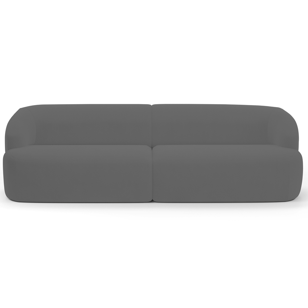 Sofá 4 Lugares Curvo Orgânico com 02 Poltronas Para Sala Living 280cm Barolo L06 Veludo Grafite - Lyam Decor
