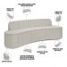 Sofá 4 Lugares Curvo Sala de Estar Living Cancún D02 Bouclê Creme 230 cm B-54 - Lyam Decor