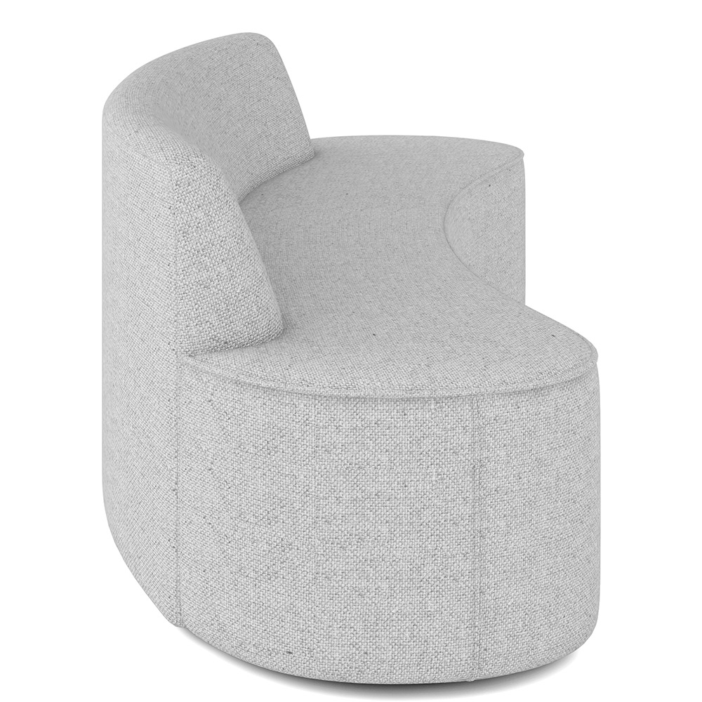 Sofá 4 Lugares Curvo Sala de Estar Living Cancún D02 Linho Cinza 230 cm D-315 - Lyam Decor