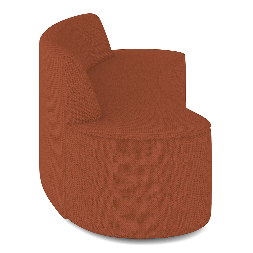 Sofá 4 Lugares Curvo Sala de Estar Living Cancún D02 Linho Terracota 230 cm B-355 - Lyam Decor