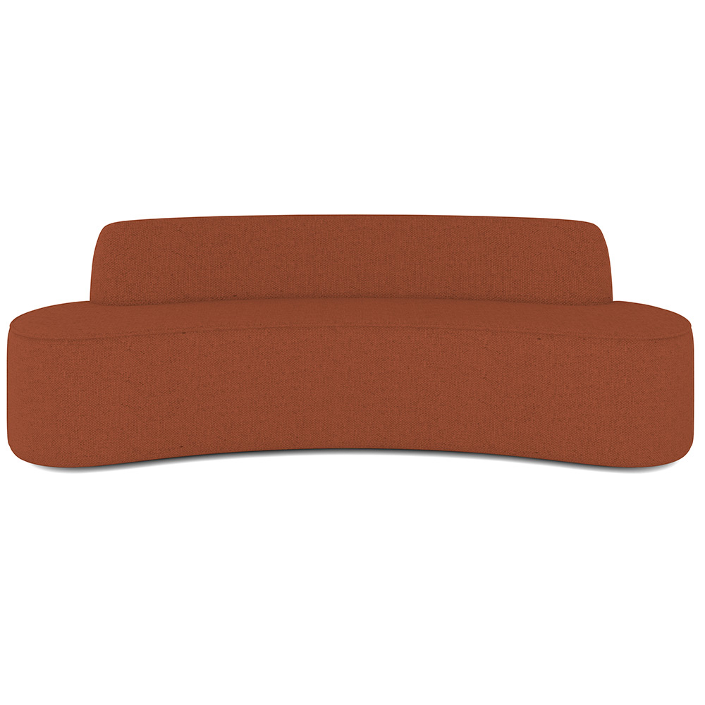 Sofá 4 Lugares Curvo Sala de Estar Living Cancún D02 Linho Terracota 230 cm B-355 - Lyam Decor