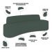 Sofá 4 Lugares Curvo Sala de Estar Living Cancún D02 Linho Verde Musgo 230 cm C-117 - Lyam Decor