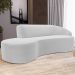 Sofá 4 Lugares Curvo Sala de Estar Living Firenze Direito D02 Bouclê Branco 260 cm B-53 - Lyam