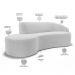 Sofá 4 Lugares Curvo Sala de Estar Living Firenze Direito D02 Bouclê Branco 260 cm B-53 - Lyam