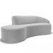 Sofá 4 Lugares Curvo Sala de Estar Living Firenze Direito D02 Bouclê Cinza 260 cm B-56 - Lyam