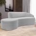 Sofá 4 Lugares Curvo Sala de Estar Living Firenze Direito D02 Bouclê Cinza 260 cm B-56 - Lyam