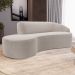 Sofá 4 Lugares Curvo Sala de Estar Living Firenze Direito D02 Bouclê Creme 260 cm B-54 - Lyam