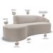 Sofá 4 Lugares Curvo Sala de Estar Living Firenze Direito D02 Bouclê Creme 260 cm B-54 - Lyam