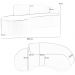 Sofá 4 Lugares Curvo Sala de Estar Living Firenze Direito D02 Bouclê Creme 260 cm B-54 - Lyam