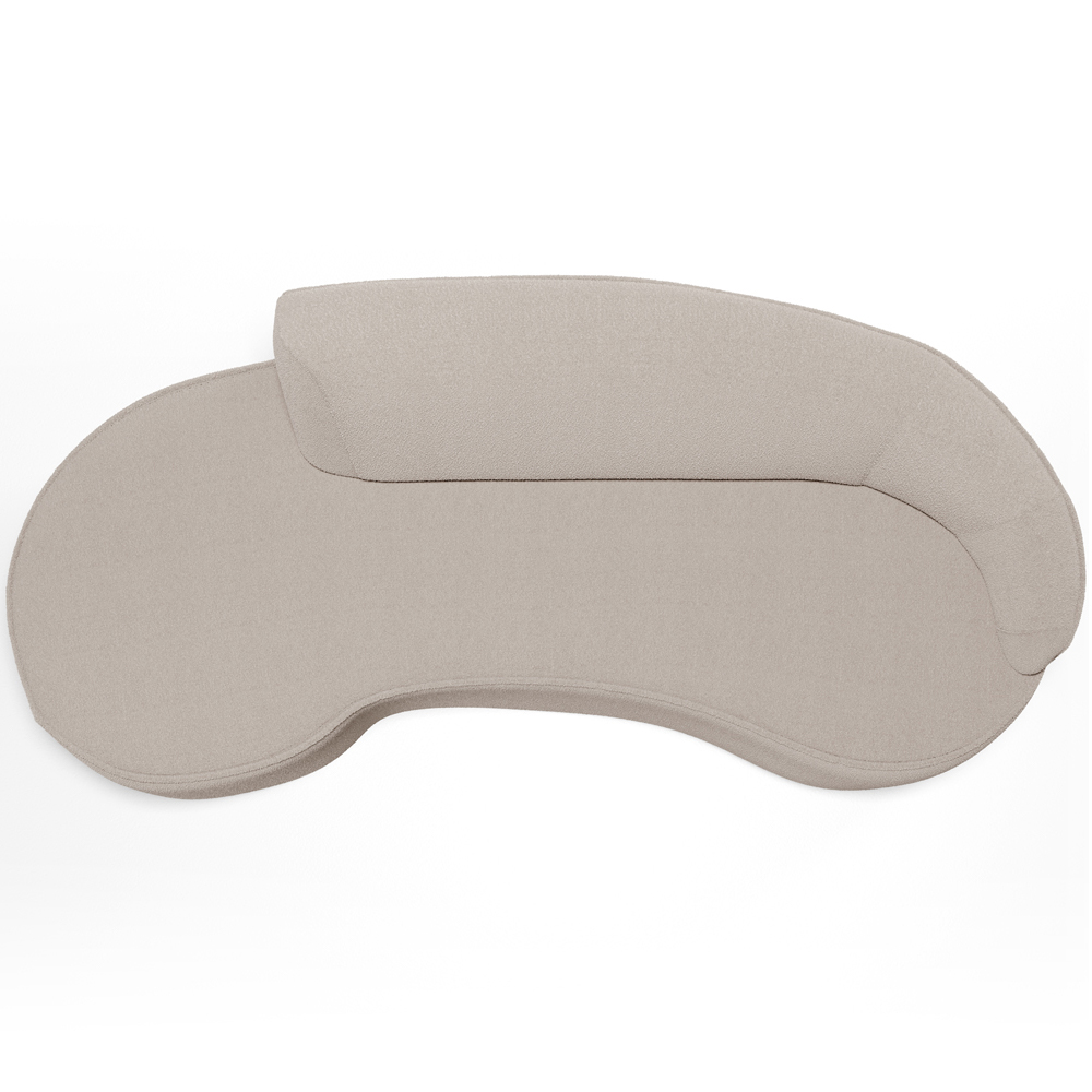 Sofá 4 Lugares Curvo Sala de Estar Living Firenze Direito D02 Bouclê Creme 260 cm B-54 - Lyam