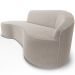 Sofá 4 Lugares Curvo Sala de Estar Living Firenze Direito D02 Bouclê Creme 260 cm B-54 - Lyam