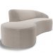 Sofá 4 Lugares Curvo Sala de Estar Living Firenze Direito D02 Bouclê Creme 280 cm B-54 - Lyam