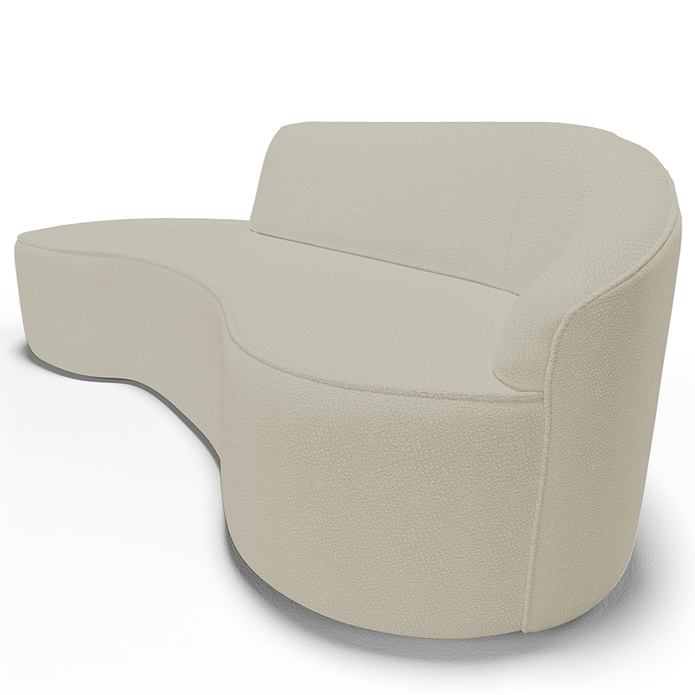 Sofá 4 Lugares Curvo Sala de Estar Living Firenze Direito D02 Corano Bege 260 cm C-26 - Lyam