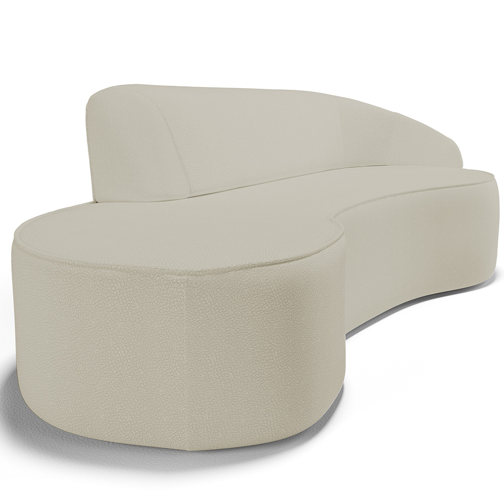 Sofá 4 Lugares Curvo Sala de Estar Living Firenze Direito D02 Corano Bege 260 cm C-26 - Lyam