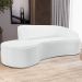 Sofá 4 Lugares Curvo Sala de Estar Living Firenze Direito D02 Corano Branco 260 cm C-12 - Lyam