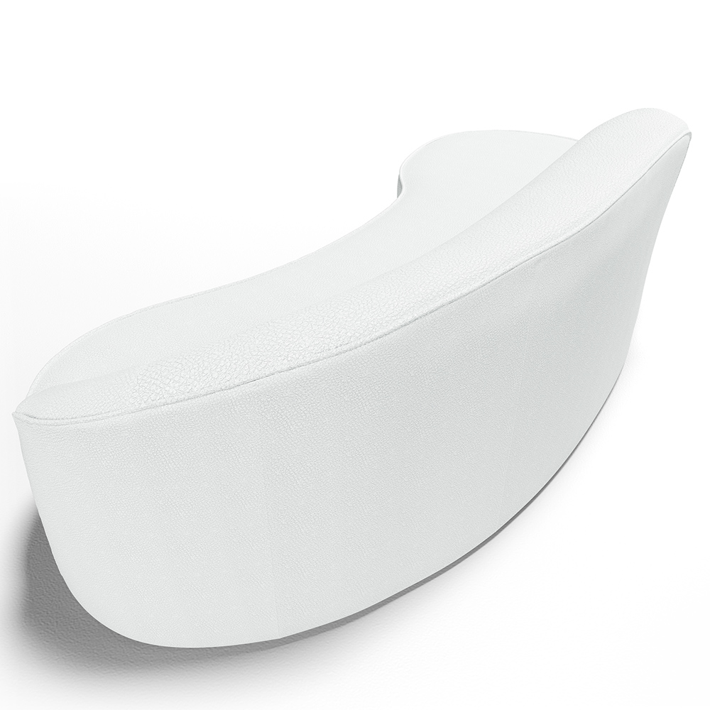 Sofá 4 Lugares Curvo Sala de Estar Living Firenze Direito D02 Corano Branco 260 cm C-12 - Lyam