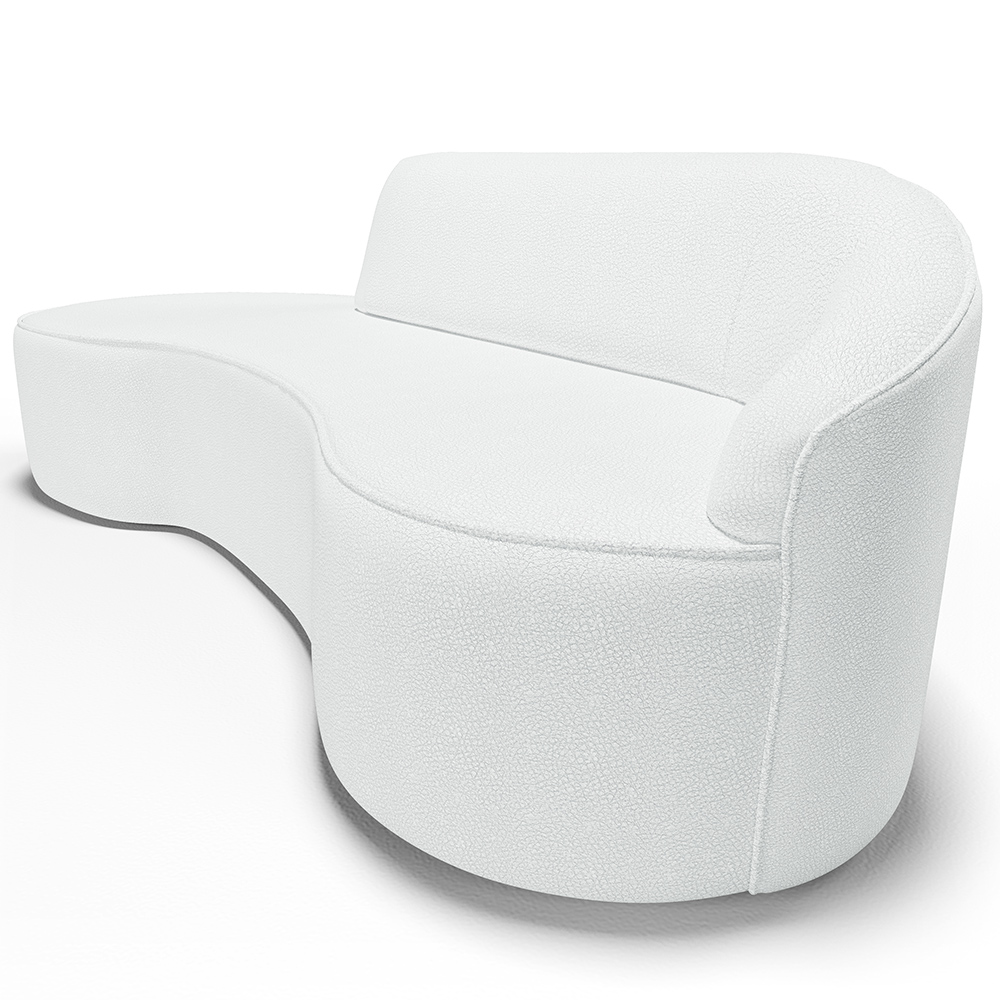 Sofá 4 Lugares Curvo Sala de Estar Living Firenze Direito D02 Corano Branco 260 cm C-12 - Lyam