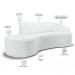 Sofá 4 Lugares Curvo Sala de Estar Living Firenze Direito D02 Corano Branco 280 cm C-12 - Lyam