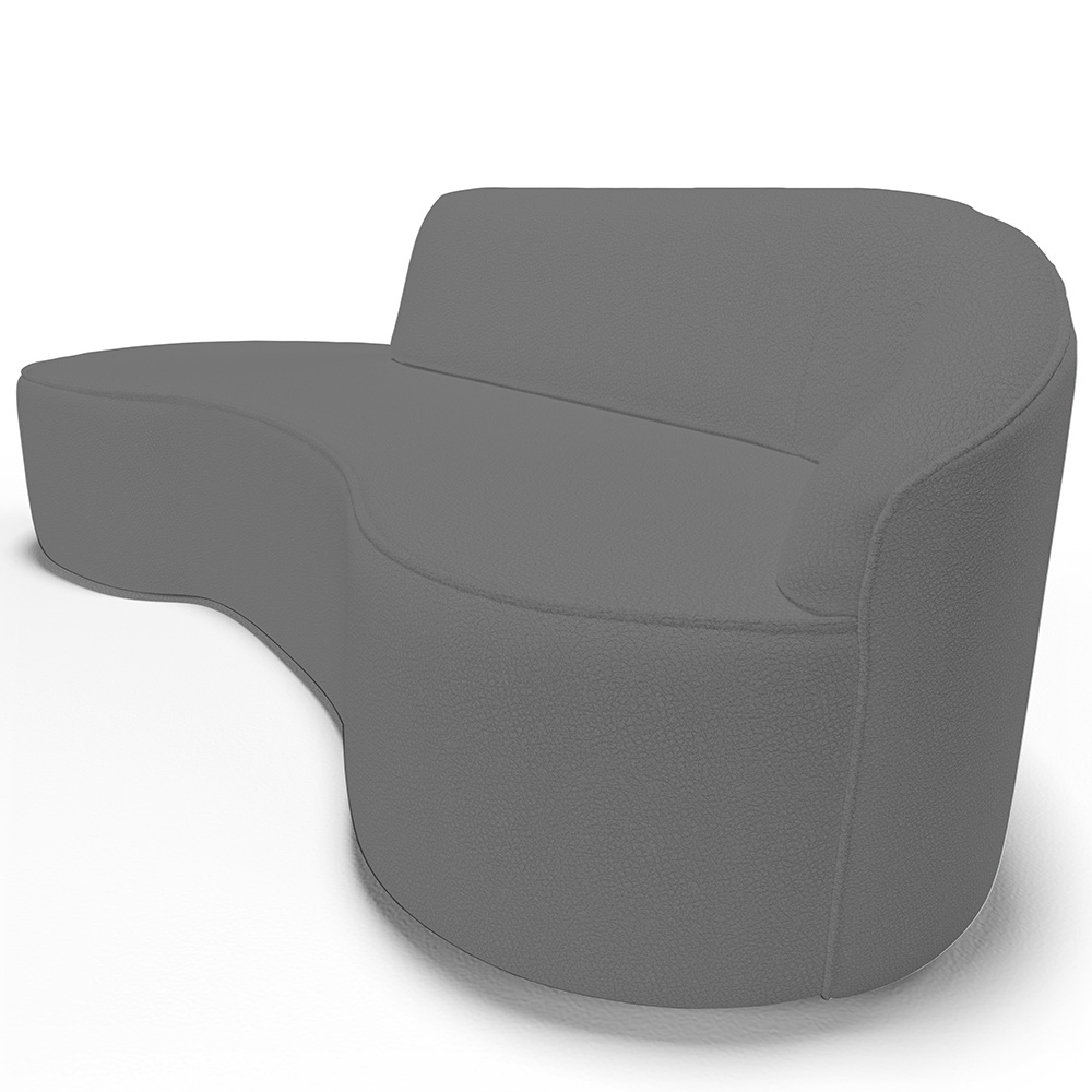 Sofá 4 Lugares Curvo Sala de Estar Living Firenze Direito D02 Corano Cinza 260 cm C-03 - Lyam