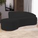 Sofá 4 Lugares Curvo Sala de Estar Living Firenze Direito D02 Corano Preto 260 cm C-05 - Lyam