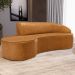 Sofá 4 Lugares Curvo Sala de Estar Living Firenze Direito D02 Couríssimo Whisky 260 cm B-90 - Lyam