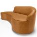 Sofá 4 Lugares Curvo Sala de Estar Living Firenze Direito D02 Couríssimo Whisky 260 cm B-90 - Lyam