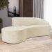 Sofá 4 Lugares Curvo Sala de Estar Living Firenze Direito D02 Linho Bege 260 cm D-463 - Lyam