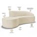 Sofá 4 Lugares Curvo Sala de Estar Living Firenze Direito D02 Linho Bege 260 cm D-463 - Lyam