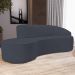 Sofá 4 Lugares Curvo Sala de Estar Living Firenze Direito D02 Linho Chumbo 280 cm D-465 - Lyam