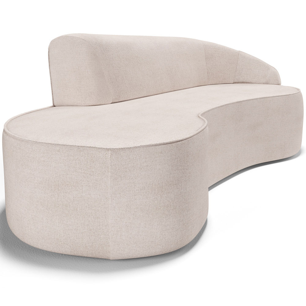 Sofá 4 Lugares Curvo Sala de Estar Living Firenze Direito D02 Linho Cru 280 cm D-461 - Lyam