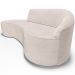 Sofá 4 Lugares Curvo Sala de Estar Living Firenze Direito D02 Linho Cru 280 cm D-461 - Lyam