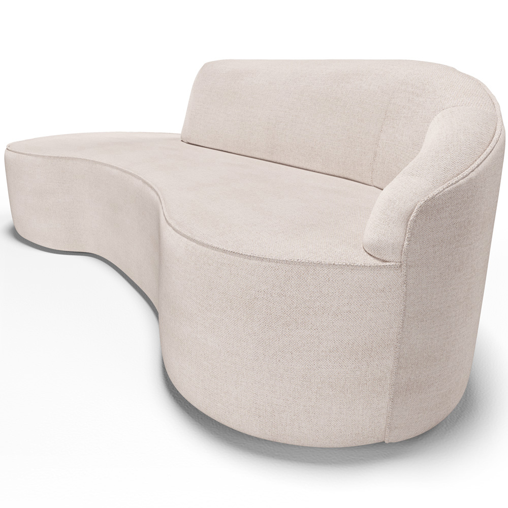 Sofá 4 Lugares Curvo Sala de Estar Living Firenze Direito D02 Linho Cru 280 cm D-461 - Lyam