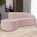 Sofá 4 Lugares Curvo Sala de Estar Living Firenze Direito D02 Linho Rosê 280 cm C-105 - Lyam