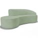 Sofá 4 Lugares Curvo Sala de Estar Living Firenze Direito D02 Linho Verde 280 cm D-477 - Lyam