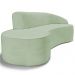 Sofá 4 Lugares Curvo Sala de Estar Living Firenze Direito D02 Linho Verde 280 cm D-477 - Lyam