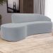 Sofá 4 Lugares Curvo Sala de Estar Living Firenze Direito D02 Veludo Cinza 280 cm C-317 - Lyam