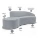 Sofá 4 Lugares Curvo Sala de Estar Living Firenze Direito D02 Veludo Cinza 280 cm C-317 - Lyam