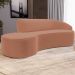 Sofá 4 Lugares Curvo Sala de Estar Living Firenze Direito D02 Veludo Marrom Canela 280 cm C-276 - Lyam