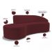 Sofá 4 Lugares Curvo Sala de Estar Living Firenze Direito D02 Veludo Marsala 260 cm C-278 - Lyam