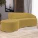 Sofá 4 Lugares Curvo Sala de Estar Living Firenze Direito D02 Veludo Mostarda 260 cm C-279 - Lyam