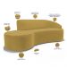 Sofá 4 Lugares Curvo Sala de Estar Living Firenze Direito D02 Veludo Mostarda 260 cm C-279 - Lyam