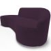 Sofá 4 Lugares Curvo Sala de Estar Living Firenze Direito D02 Veludo Roxo 260 cm C-292 - Lyam