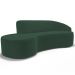 Sofá 4 Lugares Curvo Sala de Estar Living Firenze Direito D02 Veludo Verde Musgo 280 cm C-303 - Lyam