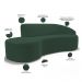 Sofá 4 Lugares Curvo Sala de Estar Living Firenze Direito D02 Veludo Verde Musgo 280 cm C-303 - Lyam