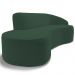 Sofá 4 Lugares Curvo Sala de Estar Living Firenze Direito D02 Veludo Verde Musgo 280 cm C-303 - Lyam